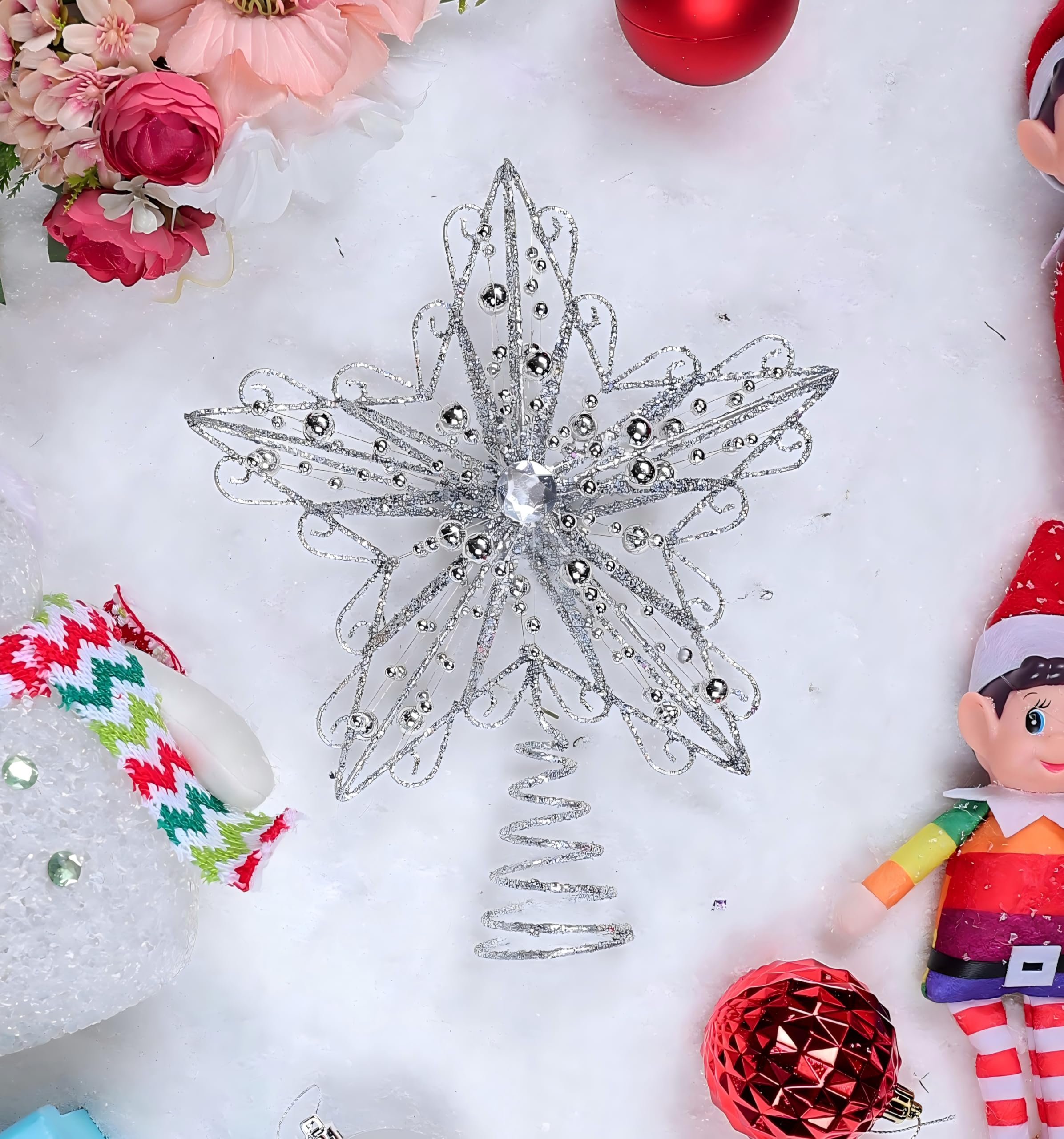 Amazon.com: Suixing Christmas Tree Topper 8 INCH Wire Five-Pointed